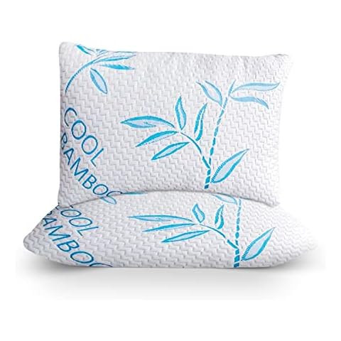 2 Pack King Bamboo Pillows for Sleeping, Shredded Memory Foam Adjustable Bamboo Bed Pillow with, ... | Amazon (US)
