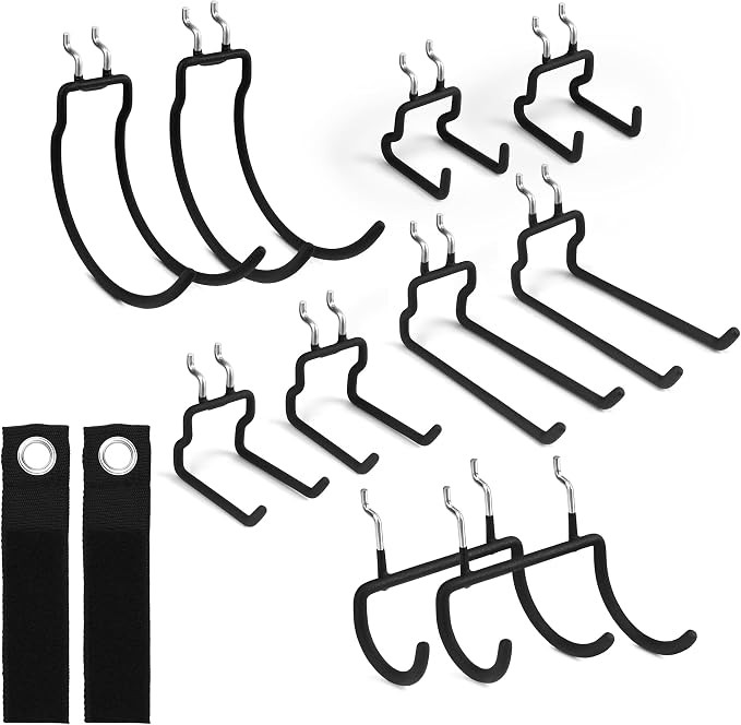 ELEAD 12-Piece Pegboard Hooks with Extension Straps, Heavy Duty Organizer Pegboard Accessories Fi... | Amazon (US)