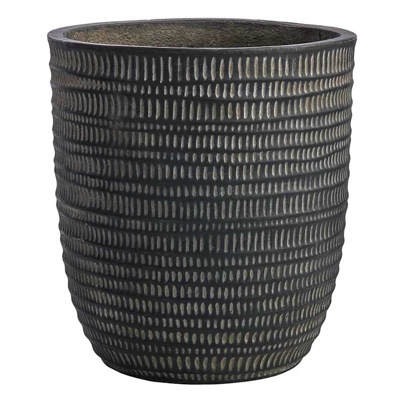 Ancient Black Round Outdoor Planter, Large | At Home