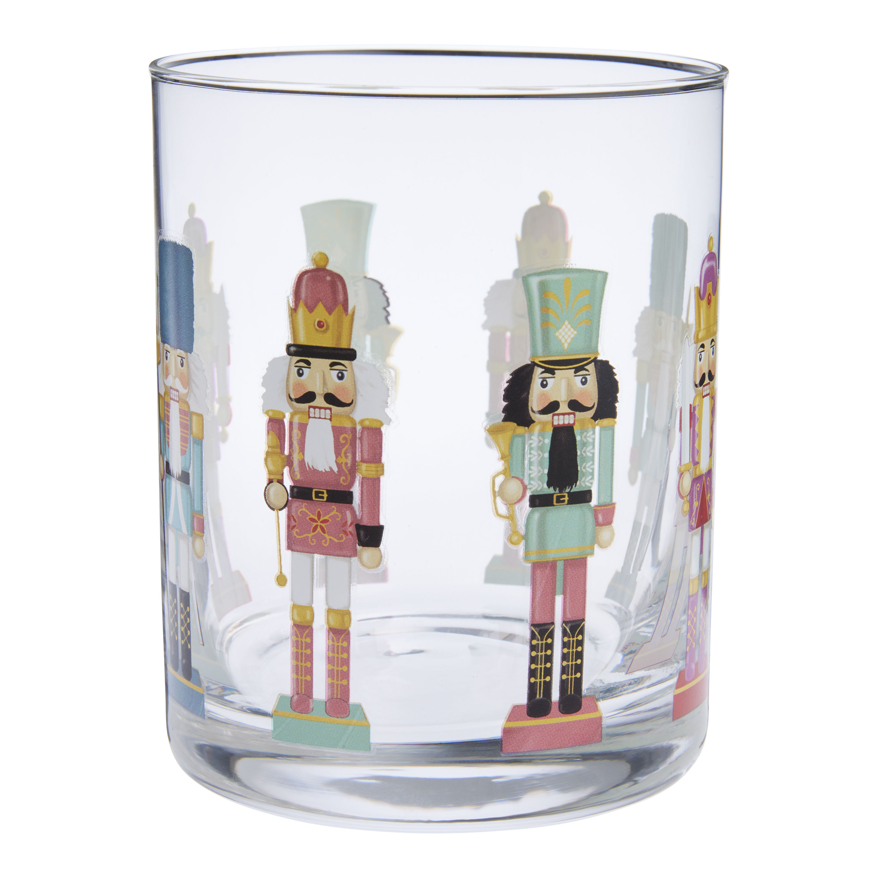 Watercolor Holiday Nutcracker Double Old Fashioned Glass | World Market