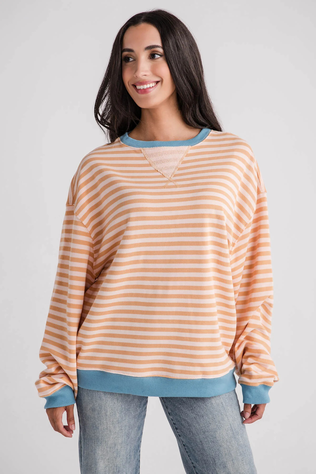 Free People Classic Striped Crewneck | Social Threads