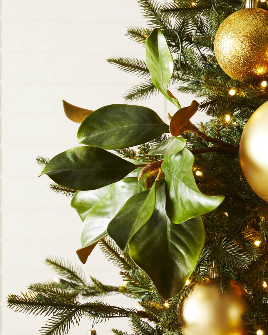 Jim Marvin Magnolia Leaf Christmas Spray - 25" | Horchow