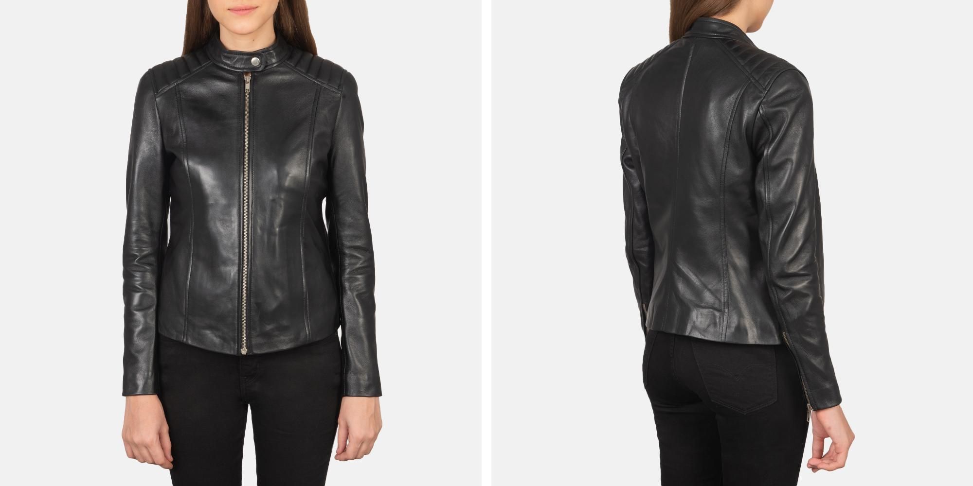 Kelsee Black Leather Biker Jacket | The Jacket Maker
