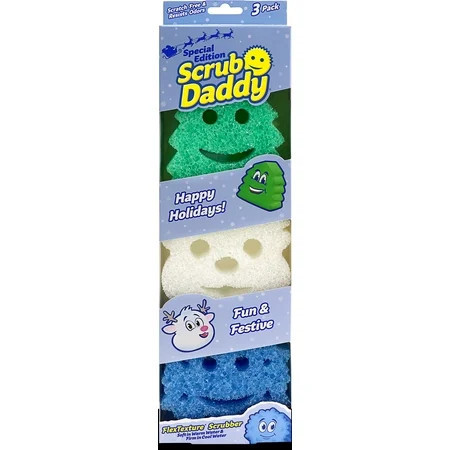Scrub Daddy Winter Shapes Non-Scratch Cleaning Sponges, 3 Count | Walmart (US)
