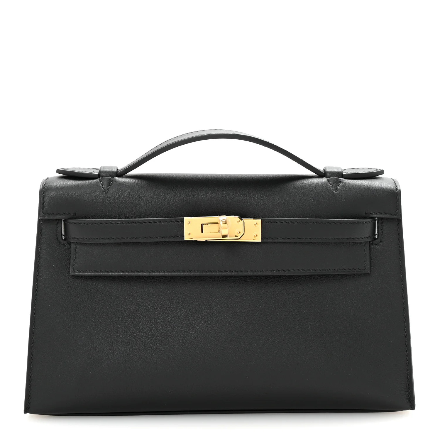 Swift Kelly Pochette Clutch Black | FASHIONPHILE (US)