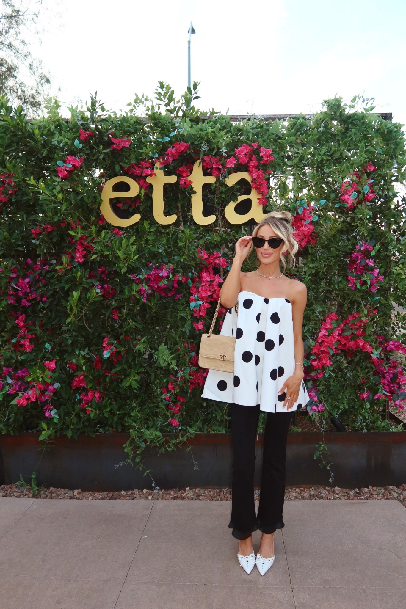 THIS OUTFIT! Wearing smallest size in top and pants (both run TTS)

Ootn. Outfit. Outfit idea. Polka dots. Gno outfit. Outfit inspo. Strapless top. Black pants. Ruffles. Girly outfit

#LTKPetite #LTKFindsUnder100 #LTKWorkwear