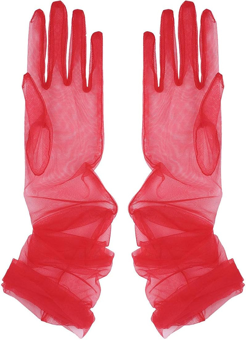 Aniler Women's 27'' Long Tulle Gloves Sheer Bridal Gloves Opera Party Gloves Opera Christmas Cost... | Amazon (US)