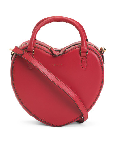 Leather Small Heart Zip Top Crossbody | TJ Maxx