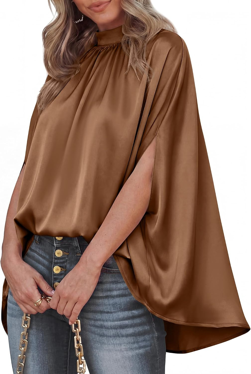 BTFBM Oversized Satin Womens Summer Tops 2026 | Amazon (US)