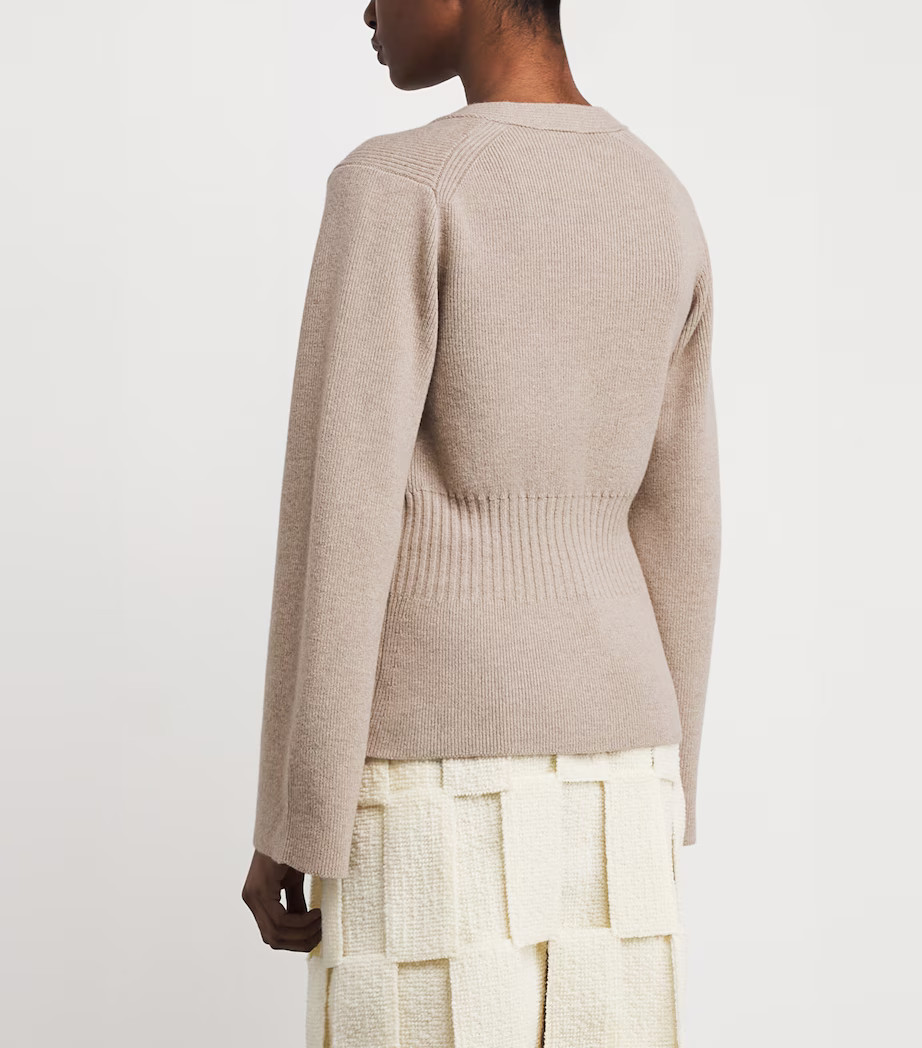 Beige Wool-Cashmere Contour Cardigan | Harrods