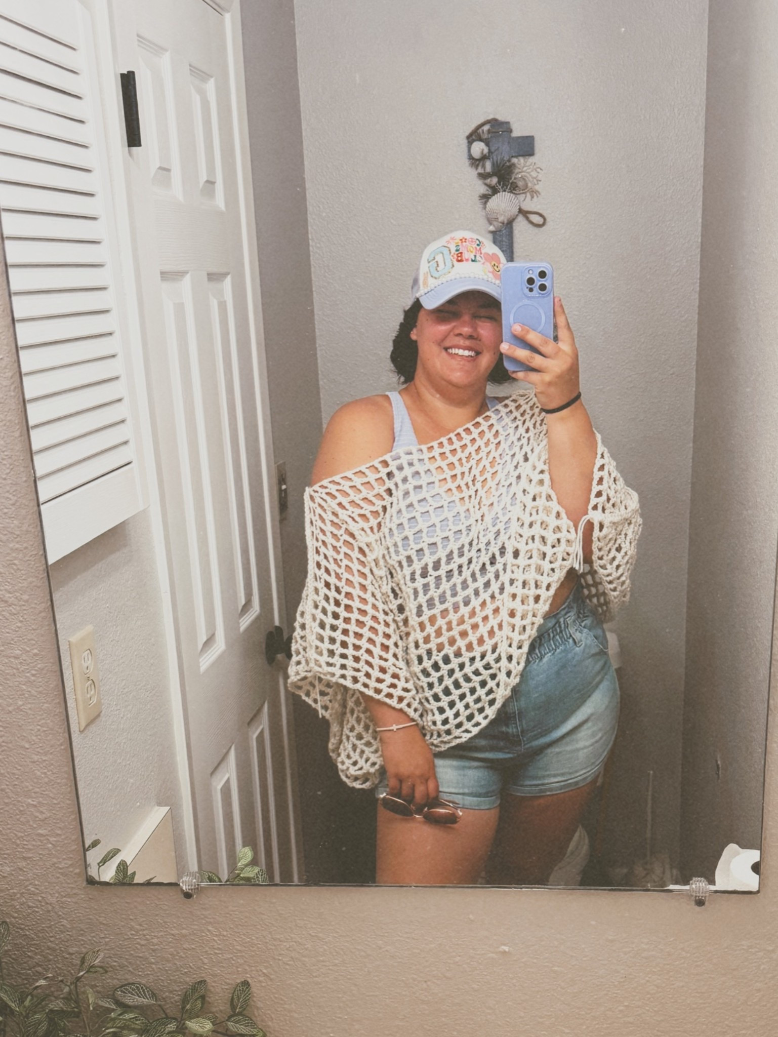 Pool day ootd!!
Hat and patches from Hobby Lobby.
(I made the cover up! Crochet hook size 6 and mesh stitch. Two panels sewn together) #pcb #poolday #momfit #LTKvacation #crochet

#LTKootd #LTKmomlife #LTKMidsize