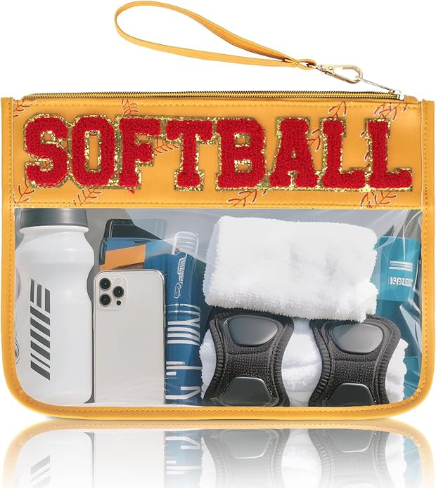 Baseball Gift Bags Baseballs Treat Bags Team Gifts Clear Chenille Letter Zipper Pouch Accessories... | Amazon (US)