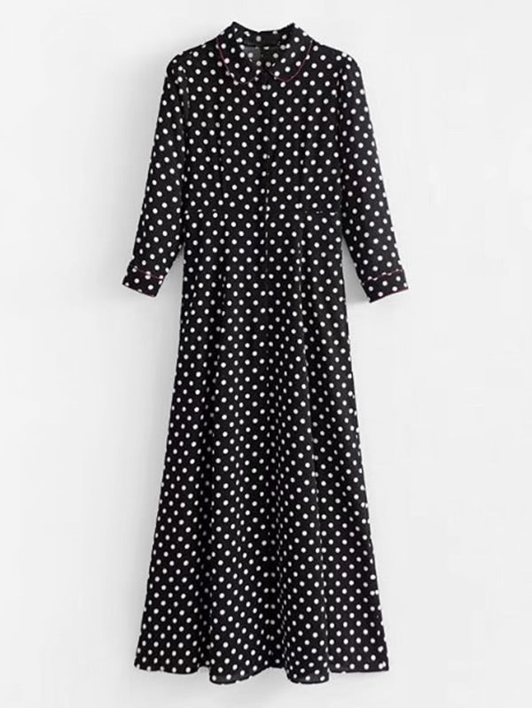 Robe chemise large imprimée des pois | SHEIN