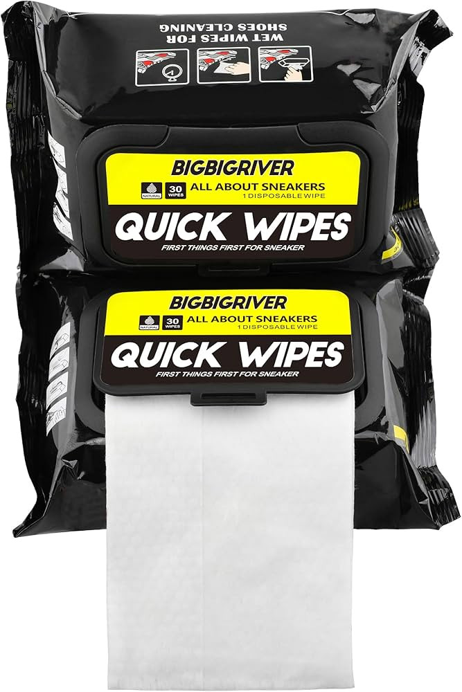 Shoe wipes 2 Pack 60 Pcs Sneaker Wipes Cleaner Quick Wipes Travel Portable Removes Dirt, Stains | Amazon (US)