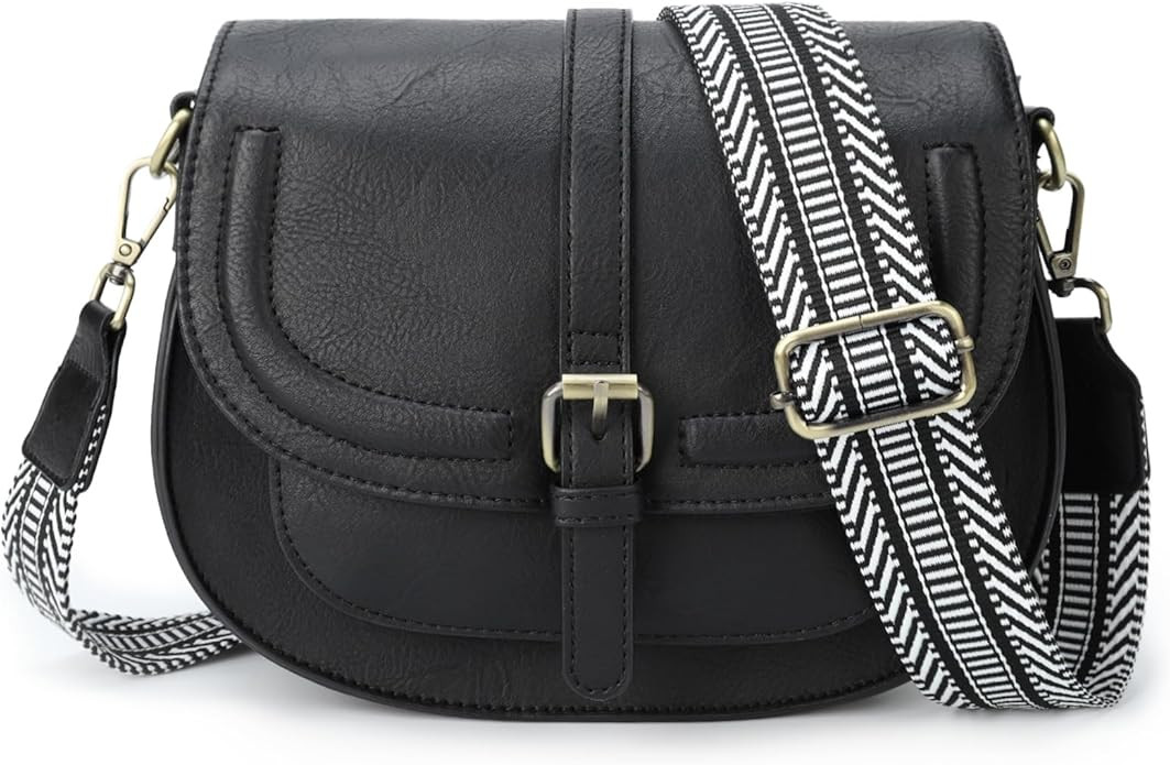 AFKOMST Crossbody Bags for Women,Small Saddle Purse and Boho Cross Body Handbags,Vegan Leather | Amazon (US)