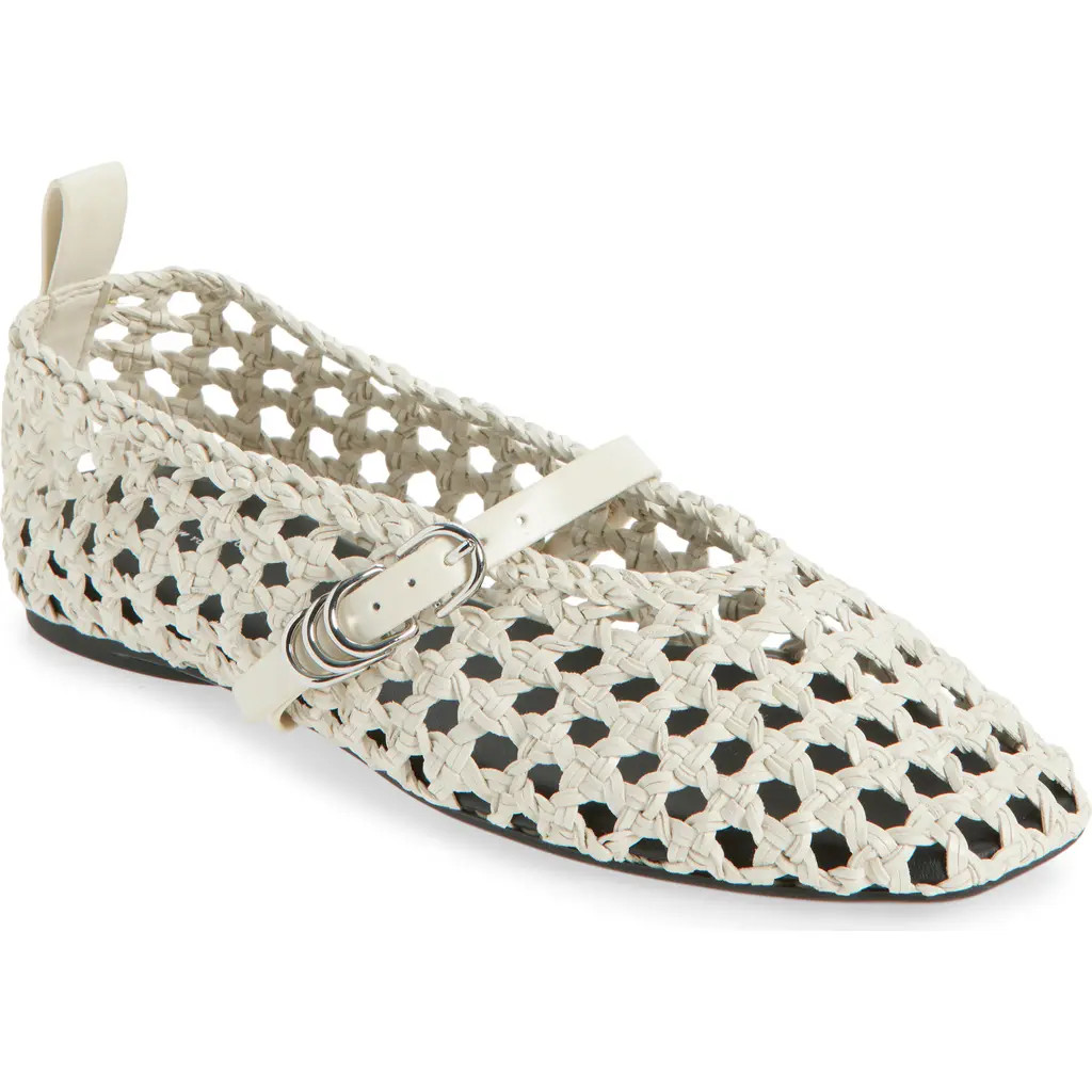 rag & bone Spire Woven Mary Jane Flat in Antique White at Nordstrom, Size 6.5Us | Nordstrom