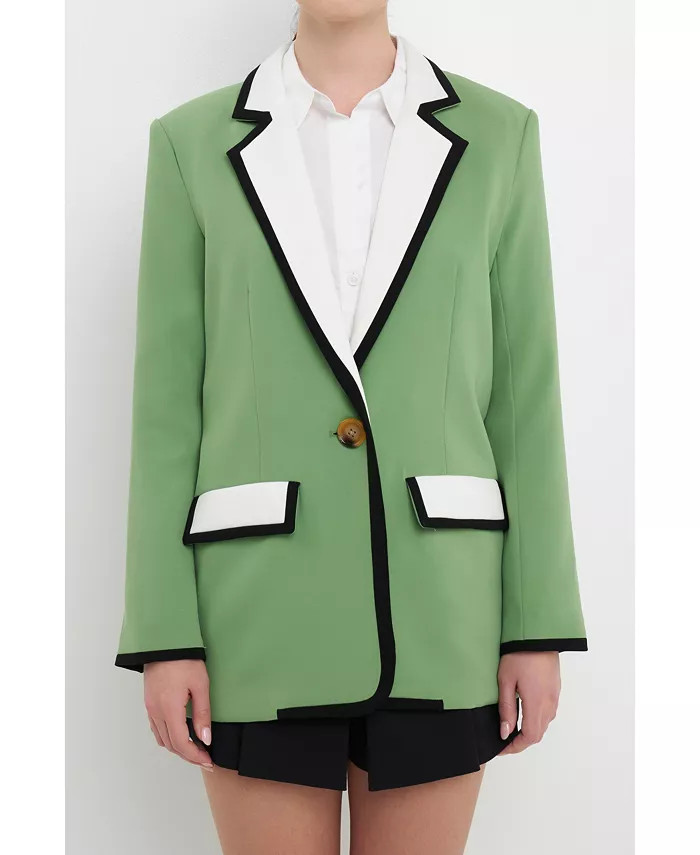 Women's Drapey Blazer with Binding Detail | Macy's