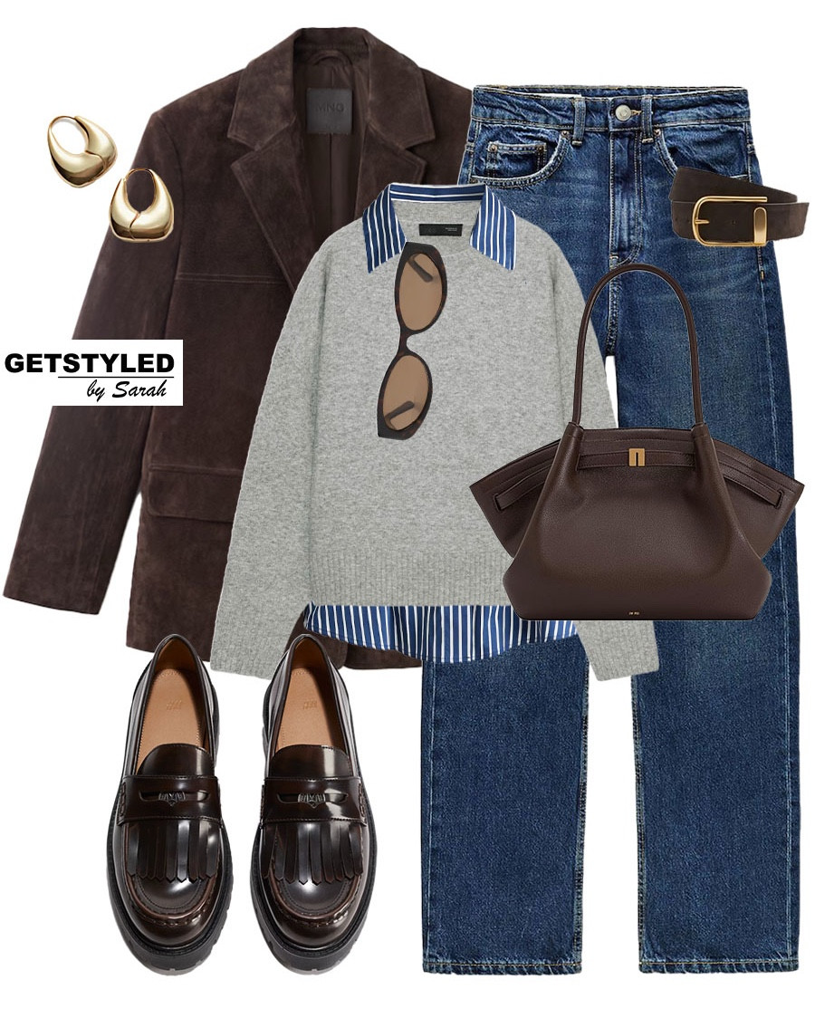 Layering for spring 🫶🏼

#springfashion #jeans #blazer #loafers #shirt 
Sneakers, spring layers, mom jeans, loafers, spring outfit ideas 

#LTKstyletip #LTKshoes #LTKbag
