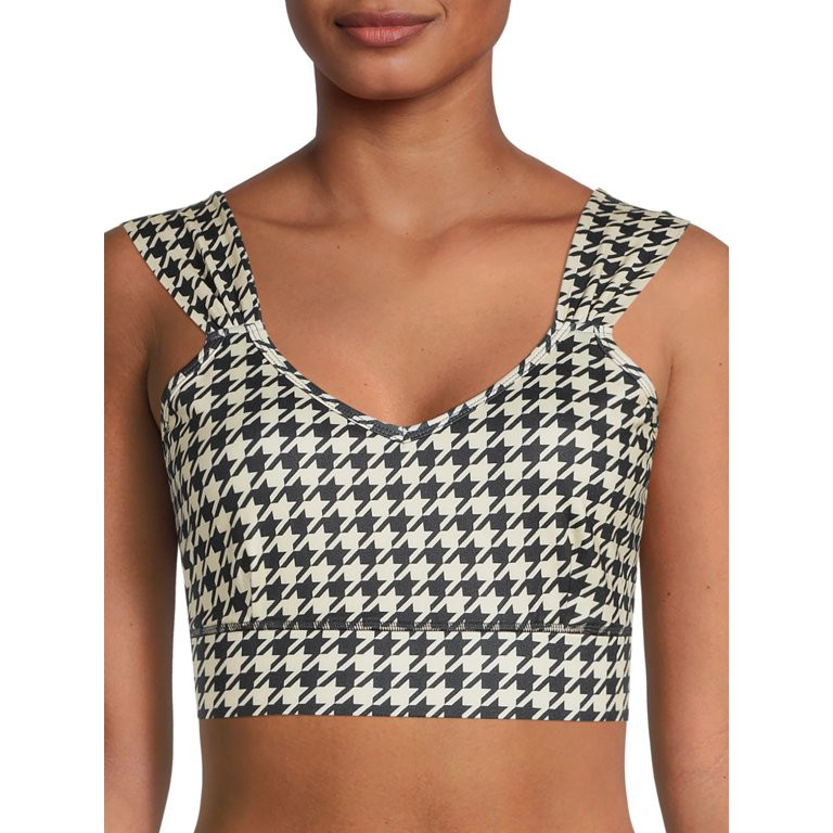 LA Thread Women's Printed Sports Bra with Ruched Straps | Walmart (US)