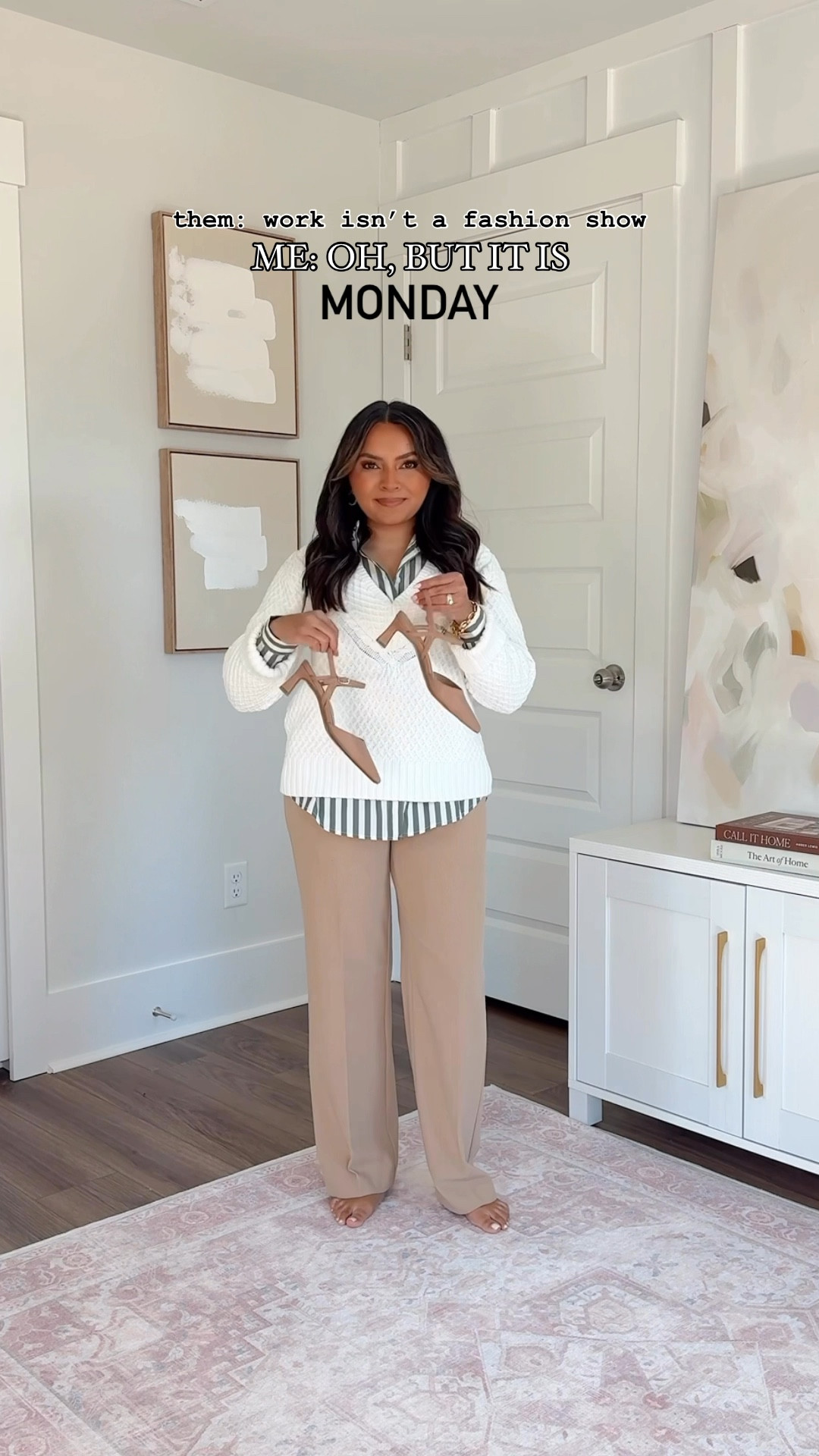 For reference: I’m 5’0, 32b bra size, and 2/26 in bottoms, pear shaped.

Green stripe button down size xs petite TTS
White vneck sweater size xs petite TTS
Tan pants size 2 petite TTS
Tan heels size 5 TTS

Navy blue sweater size xs petite TTS
Navy blue stripe twee sweater size 2 petite TTS 
Navy blue heels size 5 TTS

Red dress size xs petite TTS
Red heels size 5 TTS
White blazer size 0 petite TTS

Stripe sweater cardigan size xxs regular  TTS
Tan pants size 2 petite TTS
Tan heels size 5 TTS

Blue stripe tweed crop jacket size 0 petite TTS
Navy textured pants size 2 petite TTS
Navy blue heels size 5 TTS


Office outfits
Workwear
Wear to work
Petite pants
Petite tops
Petite dress
Spring office outfits
Dress pants
Honeysweetpetite
Honey Sweet Petite 


#LTKStyleTip #LTKPetite #LTKWorkwear