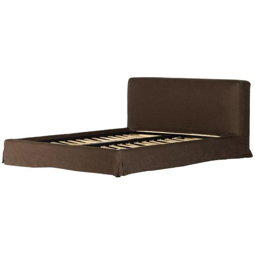 Adelle Slipcover Bed, Libeco Linen | One Kings Lane