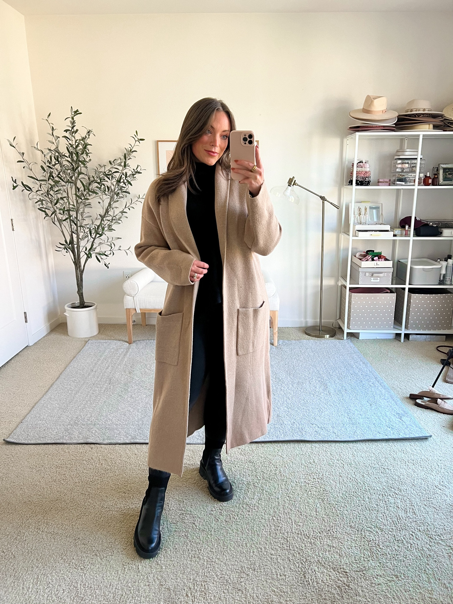 All black outfit with cozy coatigan on top! 🍂🍁 

Spanx faux leather leggings size medium
Coatigan medium 
Long slv tee medium 

#LTKSeasonal #LTKMidsize