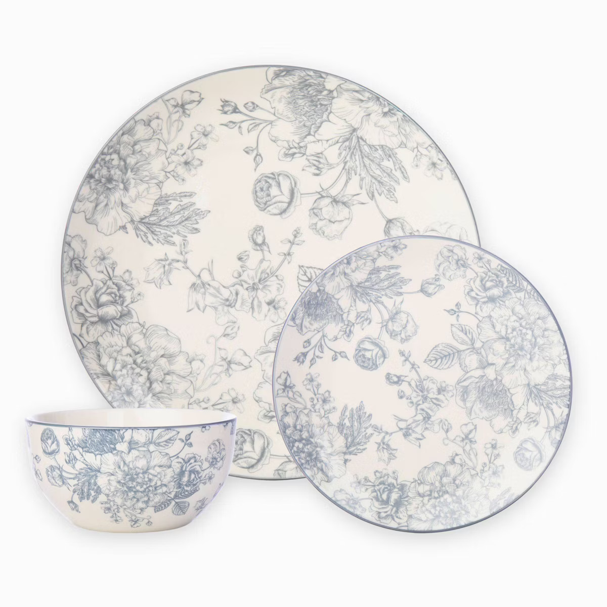 Godinger Silver 12pc Porcelain Banbury Dinnerware Set Gray | Target