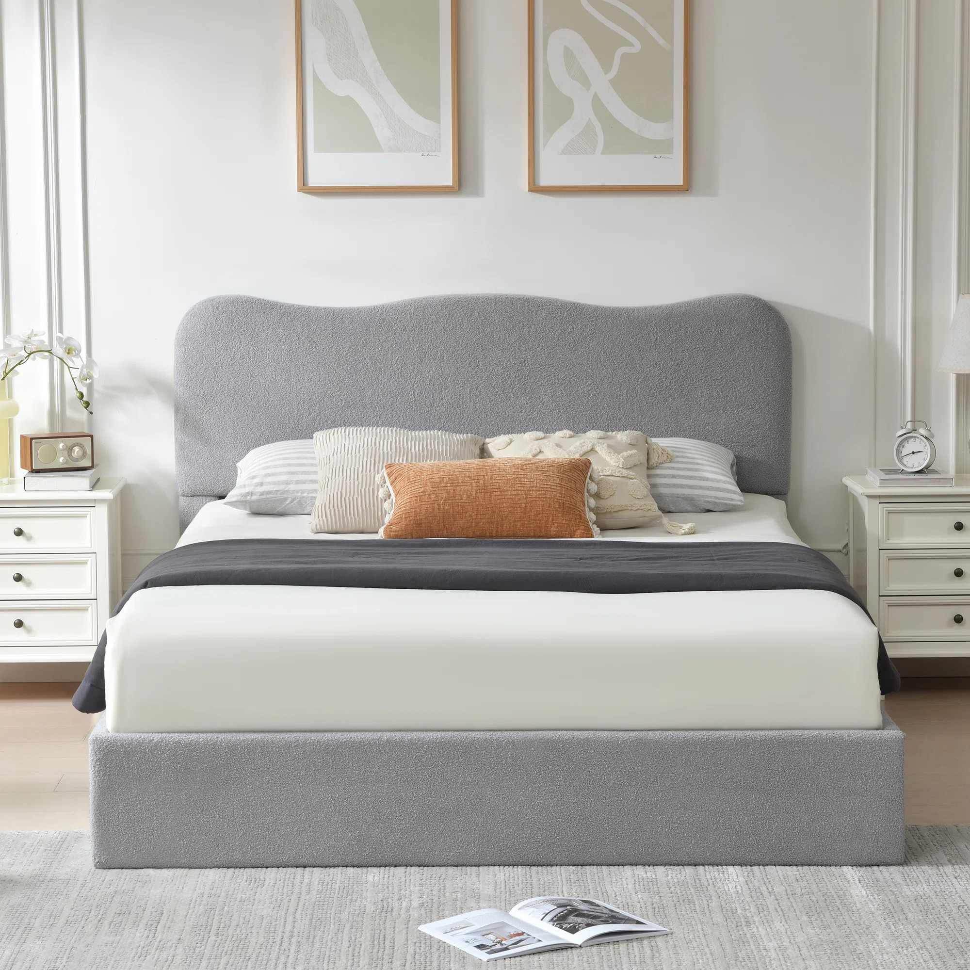Bensu Boucle Hydraulic Lift Up Storage Upholstered Platform Bed | Wayfair North America