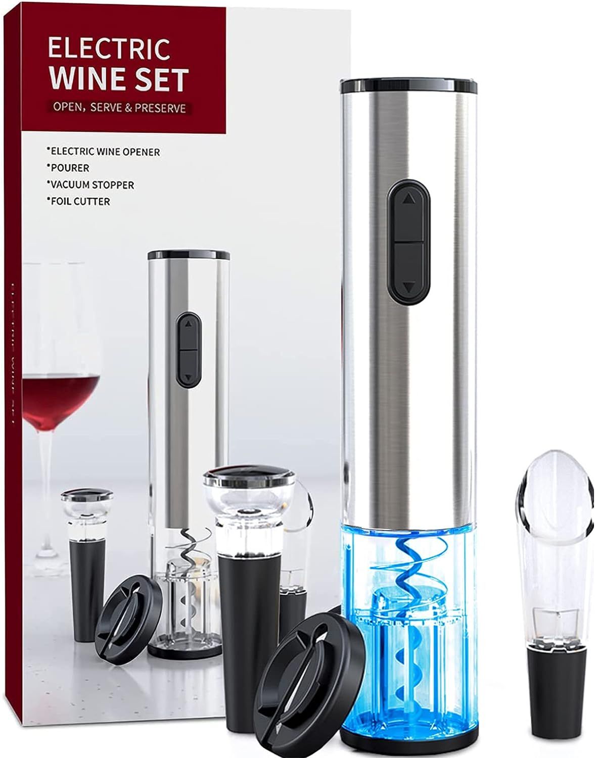 Electric Wine Bottle Opener Set Battery Powered Operated Cordless Automatic Wine Openers Contain ... | Amazon (US)