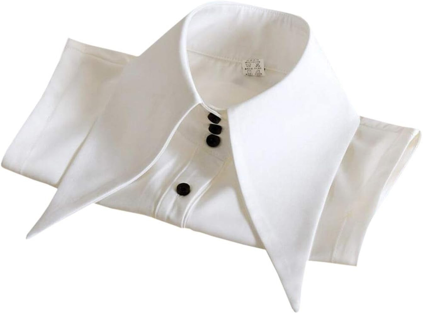 White Fake Collar Half T-Shirt Blouse Sleeveless Button Down Shirt Sharp Collar, Large | Amazon (US)