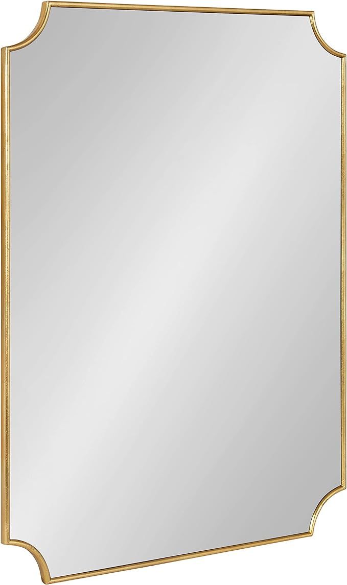 Kate and Laurel Healey Glam Scalloped Wall Mirror, 22 x 30, Gold, Minimal Scallop Mirror for Clas... | Amazon (US)