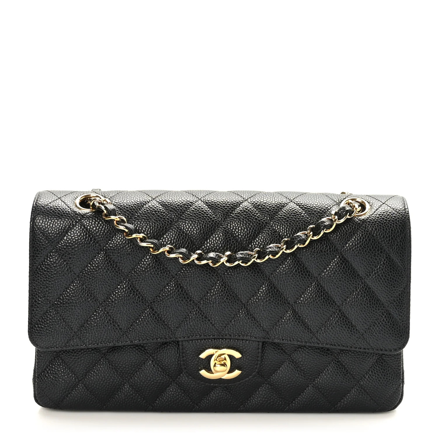 Chanel Caviar Quilted Medium Double Flap Black | FASHIONPHILE (US)
