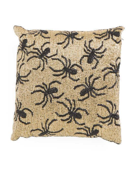 14x14 All Over Beaded Spiders Pillow | TJ Maxx
