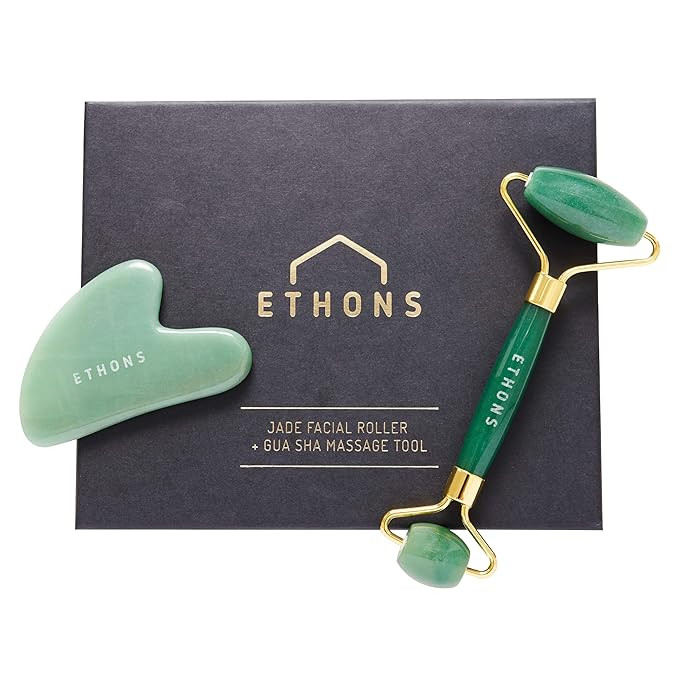 ETHONS Jade Roller & Gua Sha 2 in 1 For Face - Premium Construction Face Massager - Skin Tighteni... | Amazon (US)