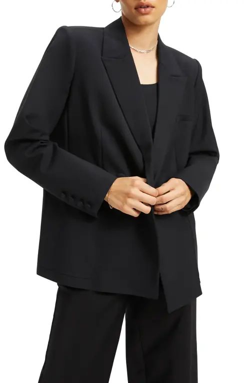 Good American Unisex Double Breasted Blazer in Black001 at Nordstrom | Nordstrom
