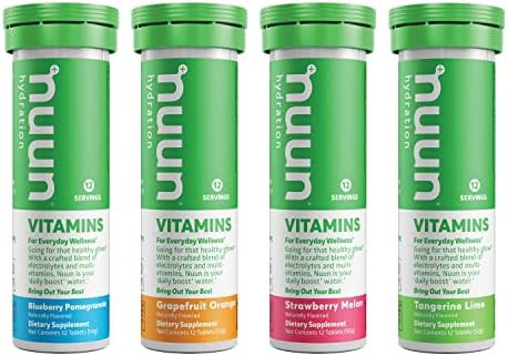 Nuun Vitamins: Vitamins + Electrolyte Drink Tablets, Mixed Fruit Pack, 4 Tubes (48 Servings), 12 Cou | Amazon (US)