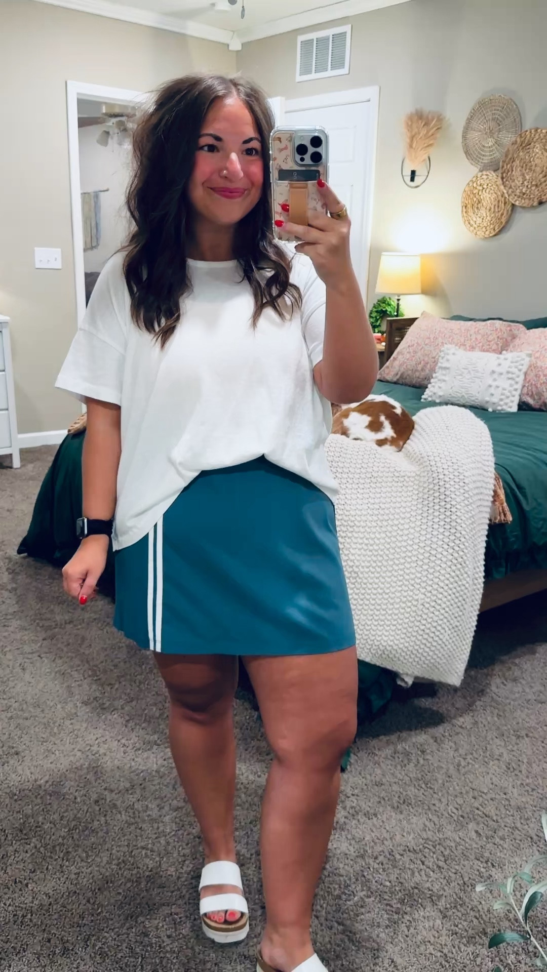 Sporty + cute 🤍 this Target skort is perfect for on-the-go days!

sandals: fit true to size // wearing a 5
skort: fits true to size // wearing a large
tee: fits true to size // wearing an XL (kind of a boxy cropped fit) 

 #LTKootd #LTKMidsize #LTKWorkwear