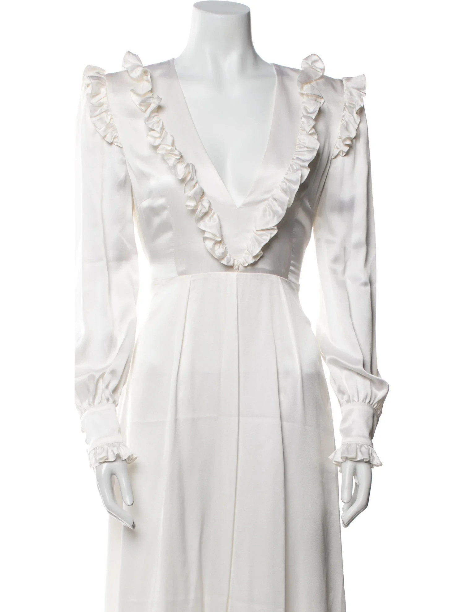 Alessandra Rich Silk Long Dress w/ Tags - White Dresses, Clothing - ARH25575 | The RealReal | The RealReal