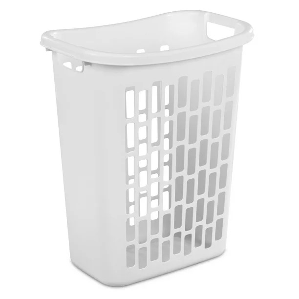 Mainstays Rectangular Open Laundry Hamper Plastic, White, Single | Walmart (US)