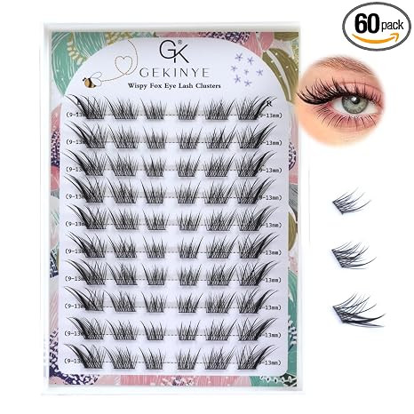 Gekinye Fox Eye Lash Clusters Wispy LC Curl Lashes Foxtail Spiky Eyelashes | Amazon (US)