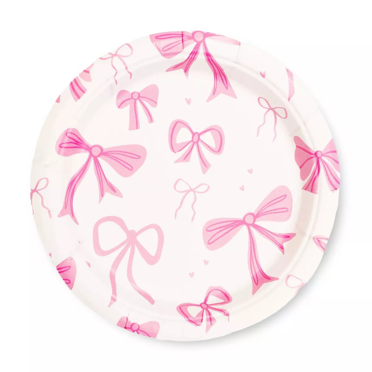 20ct 6.3" Pink Bow Snack Paper Plates | Target