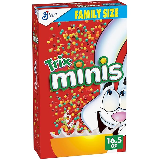Trix Minis Fruity Mini Corn Puff Breakfast Cereal, Family Size, 16.5 OZ | Amazon (US)