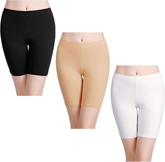 wirarpa Women's Anti Chafing Cotton Underwear Boy Shorts Long Leg Boyshorts Panties 3 Pack | Amazon (US)