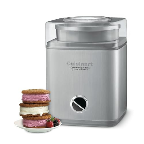 Cuisinart Ice Cream Maker Machine, 2-Quart Ice Cream, Sorbet and Frozen Yogurt Machine, Fully Automatic Double-Insulated Freezer Bowl Makes Frozen Desserts in Under 30 Minutes, ICE30BCP1, Silver | Amazon (US)