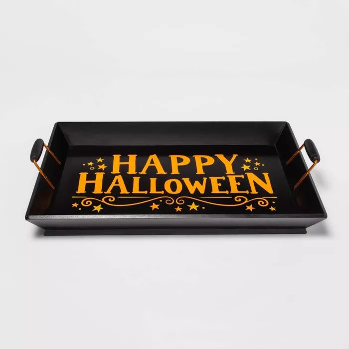 Happy Halloween Black Decorative Wooden Serving Tray - Hyde & EEK! Boutique™ | Target