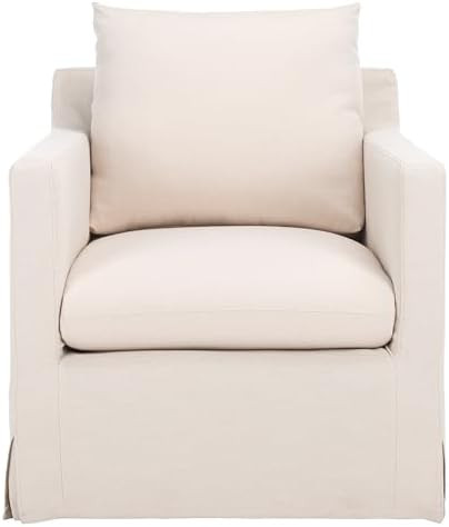 SAFAVIEH Home Collection Hadara Bone Linen Swivel Accent Club Chair (Fully Assembled) | Amazon (US)