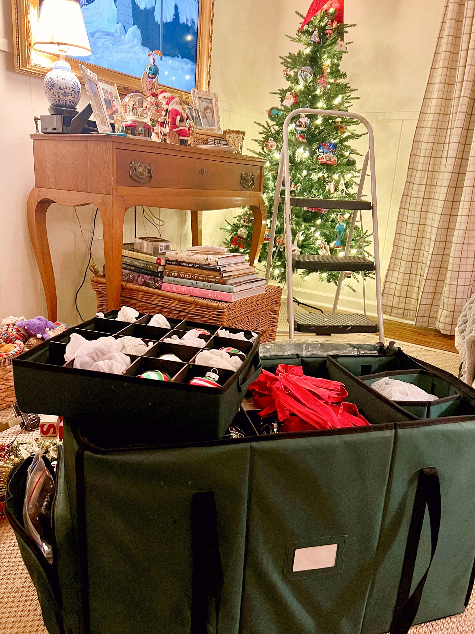 This ornament storage organizer was an inspired buy in early 2022. It holds so many ornaments and tons of other decorative items, too! They don’t have the green anymore, but it comes in black and red.

#LTKSeasonal #LTKHome #LTKHoliday