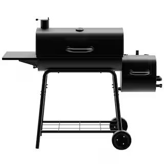Nexgrill 29 in. Barrel Offset Charcoal Smoker and Grill in Black 810-0029 - The Home Depot | The Home Depot
