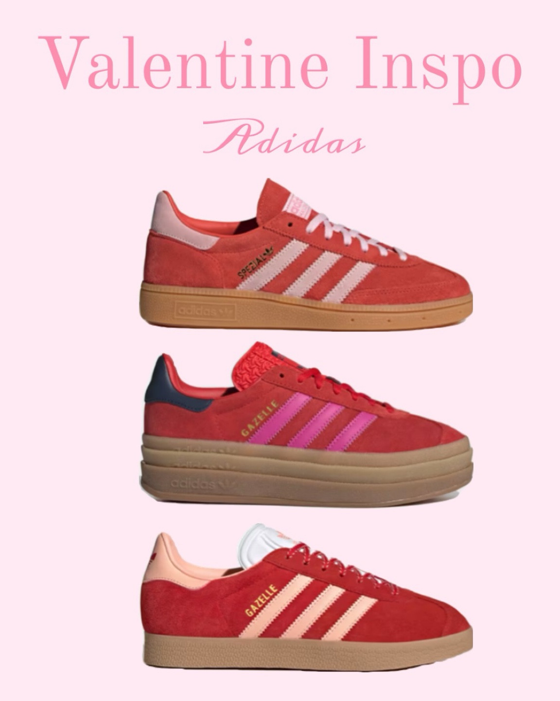 Pink/red Adidas ❤️ perfect for Valentines! 💌 

#LTKSeasonal #LTKShoeCrush #LTKActive
