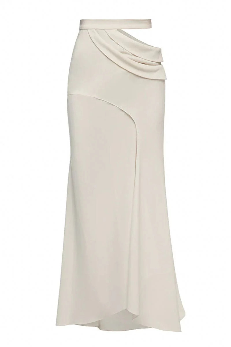 WHITE CUT-OUT MAXI SKIRT | A.M.G. Brand | CULT MIA | CULT MIA UK LTD